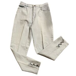 VINTAGE CAFE LA VIE HIGH WAISTED DENIM ANKLE JEANS LIGHT WASH BLUE SIZE 14